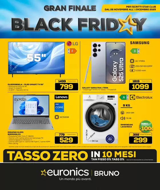 Volantino Euronics a Prata d'Ansidonia | Black Friday, gran finale! | 2025-11-26T00:00:00.000Z - 2025-12-01T00:00:00.000Z