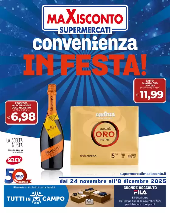 Volantino Maxisconto Supermercati | Convenienza in festa | 2025-11-24T00:00:00.000Z - 2025-12-08T00:00:00.000Z