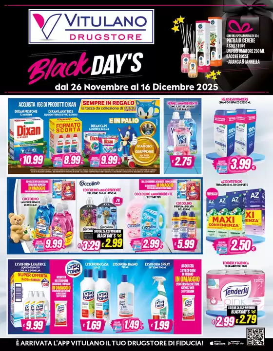 Volantino Vitulano Drugstore a Calcinaia | Black Days | 2025-11-26T00:00:00.000Z - 2025-12-16T00:00:00.000Z