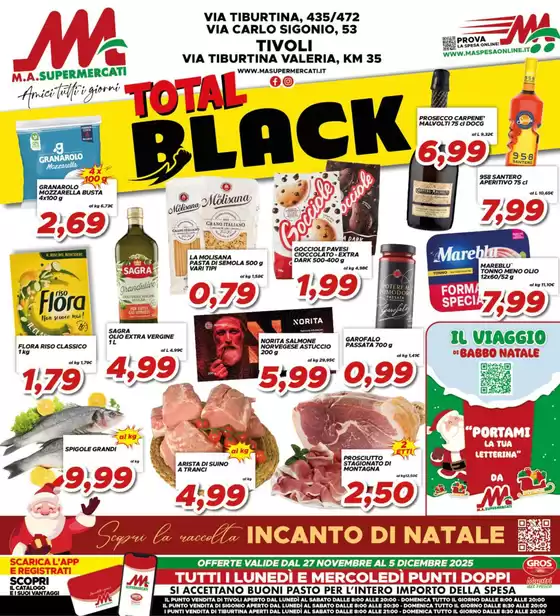 Volantino MA Supermercati a Vicopisano | Total black | 2025-11-27T00:00:00.000Z - 2025-12-05T00:00:00.000Z