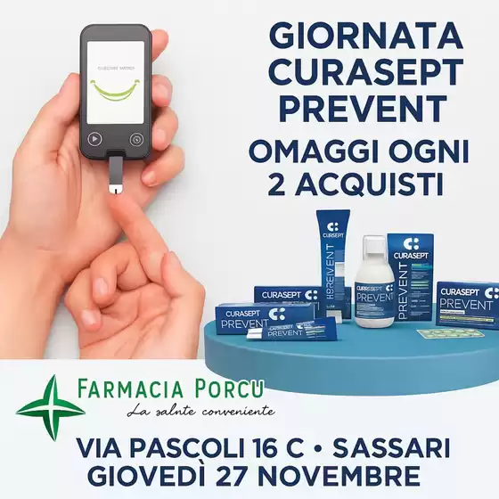 Volantino Farmacia Porcu a Calolziocorte | Giornata curasept prevent | 2025-11-27T00:00:00.000Z - 2025-11-27T00:00:00.000Z