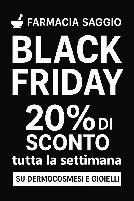 Volantino Farmacia Saggio a Calolziocorte | Black Friday | 2025-11-24T00:00:00.000Z - 2025-11-30T00:00:00.000Z
