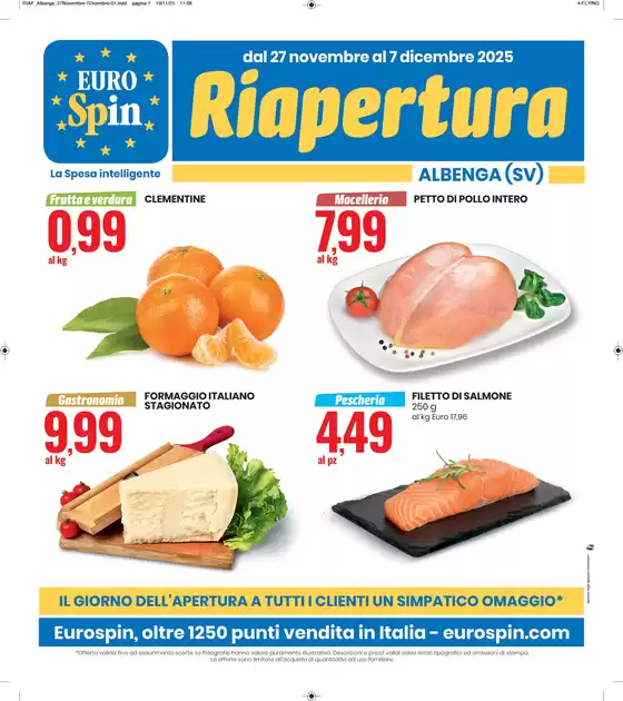 Volantino Eurospin a Belmonte Mezzagno | Riapertura Albenga | 2025-11-27T00:00:00.000Z - 2025-12-07T00:00:00.000Z