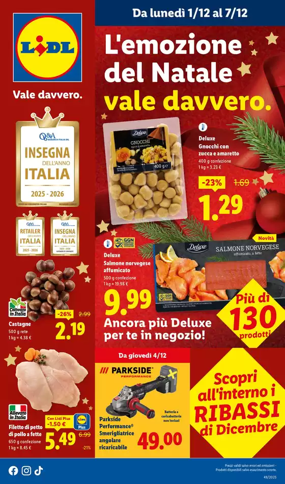 Volantino Lidl a Ponso | L'emozione del Natale vale davvero. | 2025-12-01T00:00:00.000Z - 2025-12-07T00:00:00.000Z