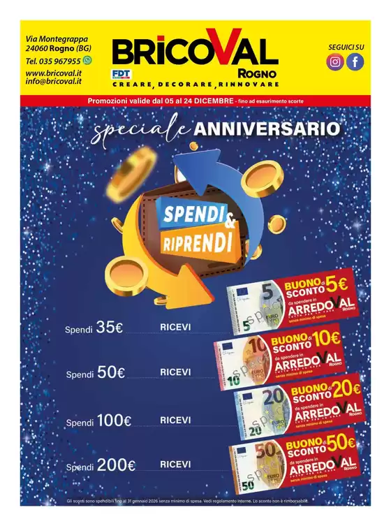Volantino BricoVal a Recco | Speciale anniversario | 2025-12-05T00:00:00.000Z - 2025-12-24T00:00:00.000Z