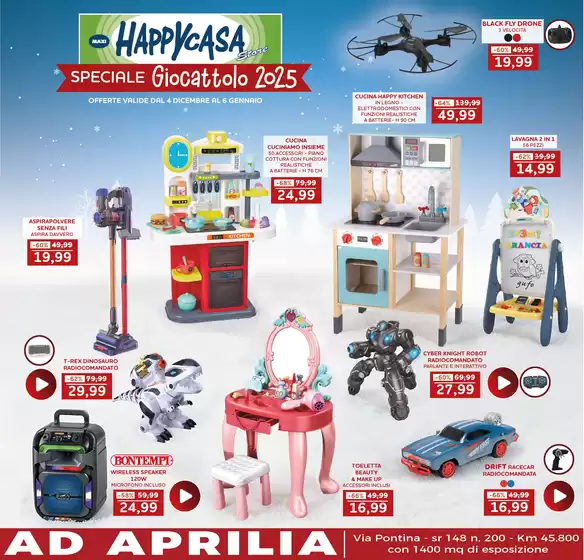 Volantino Happy Casa Store a Cerva | Speciale Giocattolo Aprilia | 2025-12-04T00:00:00.000Z - 2026-01-06T00:00:00.000Z