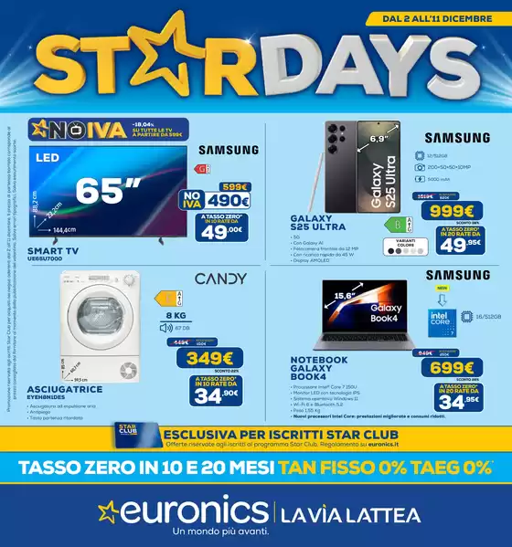 Volantino Euronics a Olbia | StarDays | 2025-12-02T00:00:00.000Z - 2025-12-11T00:00:00.000Z