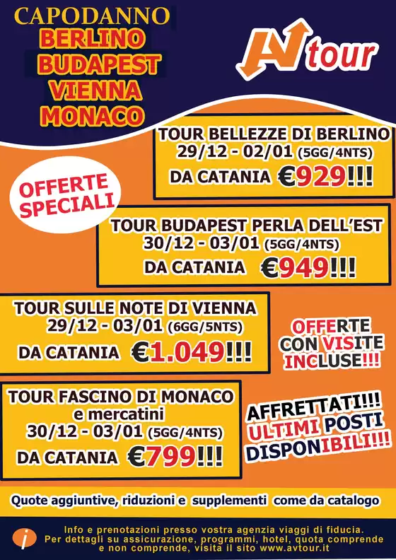 Volantino Av Tour | OFFERTA SPECIALE BERLINOBUDAPESTVIENNAMONACO | 2025-12-29T00:00:00.000Z - 2026-01-03T00:00:00.000Z