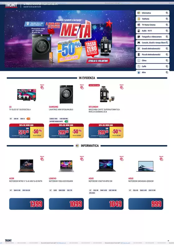 Volantino Trony a Cinisi | -50% | 2025-12-04T00:00:00.000Z - 2025-12-24T00:00:00.000Z