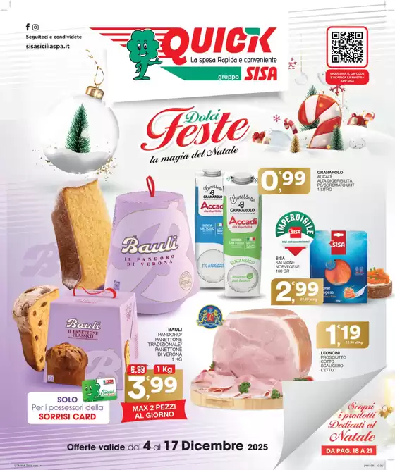 Volantino Quick Sisa a Ancona | Dolci Feste la magia del Natale | 2025-12-04T00:00:00.000Z - 2025-12-17T00:00:00.000Z