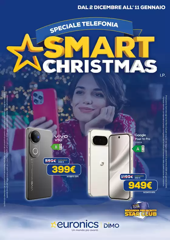 Volantino Euronics a Carini | SMART CHRISTMAS - SPECIALE TELEFONIA | 2025-12-02T00:00:00.000Z - 2026-01-11T00:00:00.000Z