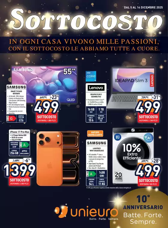 Volantino Unieuro a Aprilia | SOTTOCOSTO da Unieuro! | 2025-12-05T00:00:00.000Z - 2025-12-14T00:00:00.000Z