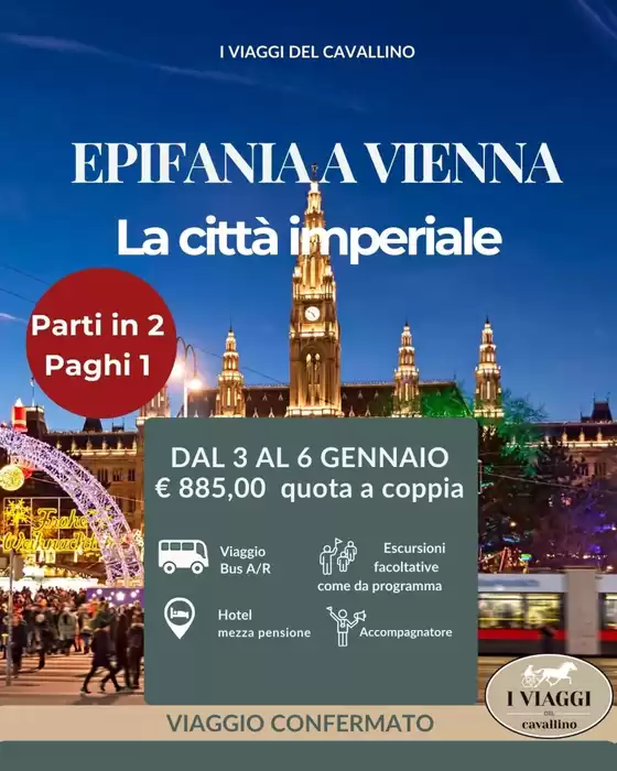Volantino I viaggi del cavallino a Gambassi Terme | Parti in 2 paghi 1 | 2025-12-04T00:00:00.000Z - 2025-12-06T00:00:00.000Z
