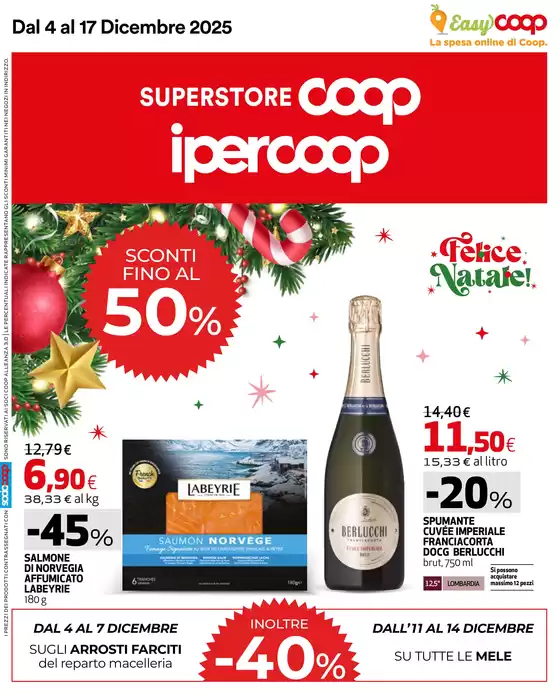 Volantino Superstore Coop a Codigoro | Felice natale! | 2025-12-04T00:00:00.000Z - 2025-12-17T00:00:00.000Z