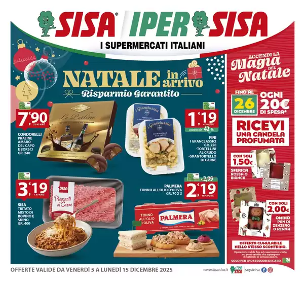 Volantino IperSisa a San Giovanni Lupatoto | Natale in arrivo | 2025-12-05T00:00:00.000Z - 2025-12-15T00:00:00.000Z