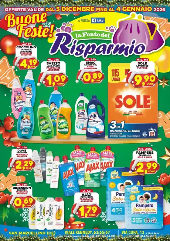 Volantino La Fonte del Risparmio | Buone feste! | 2025-12-09T00:00:00.000Z - 2026-01-04T00:00:00.000Z