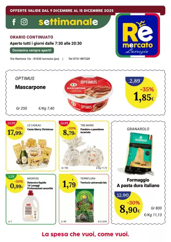 Volantino Re Mercato Lucrezia | Offerte valide dal 9 dicembre al 15 dicembre | 2025-12-09T00:00:00.000Z - 2025-12-15T00:00:00.000Z