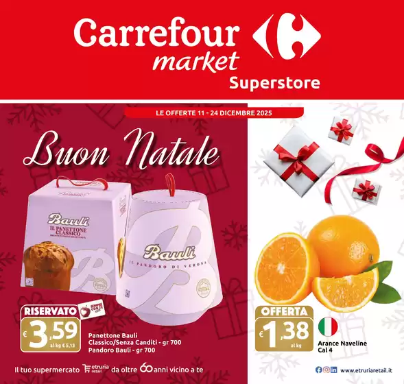 Volantino Carrefour Market Superstore a Montecchio Maggiore | Buon Natale | 2025-12-11T00:00:00.000Z - 2025-12-24T00:00:00.000Z