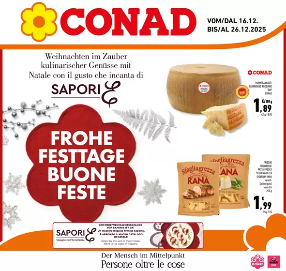 Volantino Conad a Montecalvo Irpino | FROHE FESTTAGE BUONE FESTE | 2025-12-16T00:00:00.000Z - 2025-12-26T00:00:00.000Z