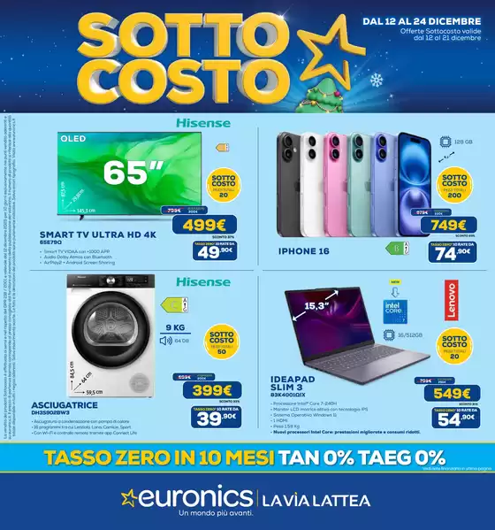 Volantino Euronics a Aquino | Natale SottoCosto! | 2025-12-12T00:00:00.000Z - 2025-12-21T00:00:00.000Z