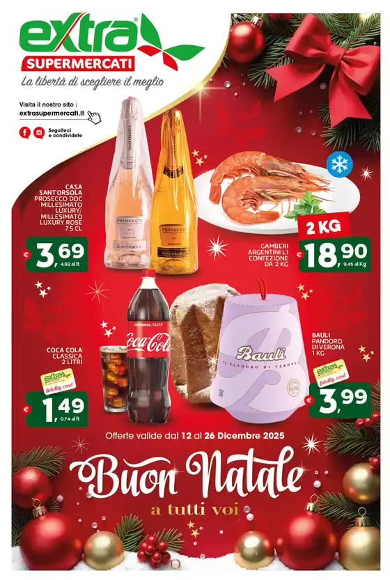 Volantino Extra Supermercati a Calvisano | Buon natale | 2025-12-12T00:00:00.000Z - 2025-12-26T00:00:00.000Z