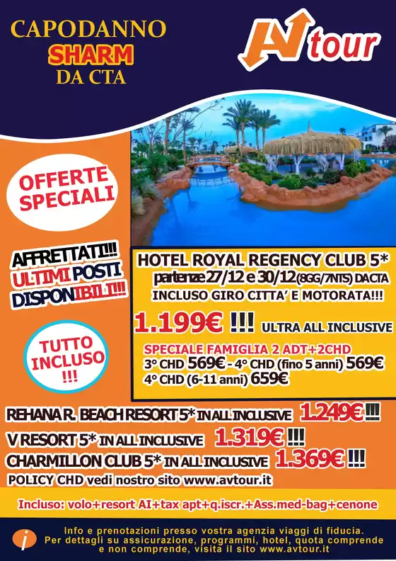 Volantino Av Tour a Ribera | LAST MINUTE CAPODANNO SHARM | 2025-12-27T00:00:00.000Z - 2025-12-30T00:00:00.000Z
