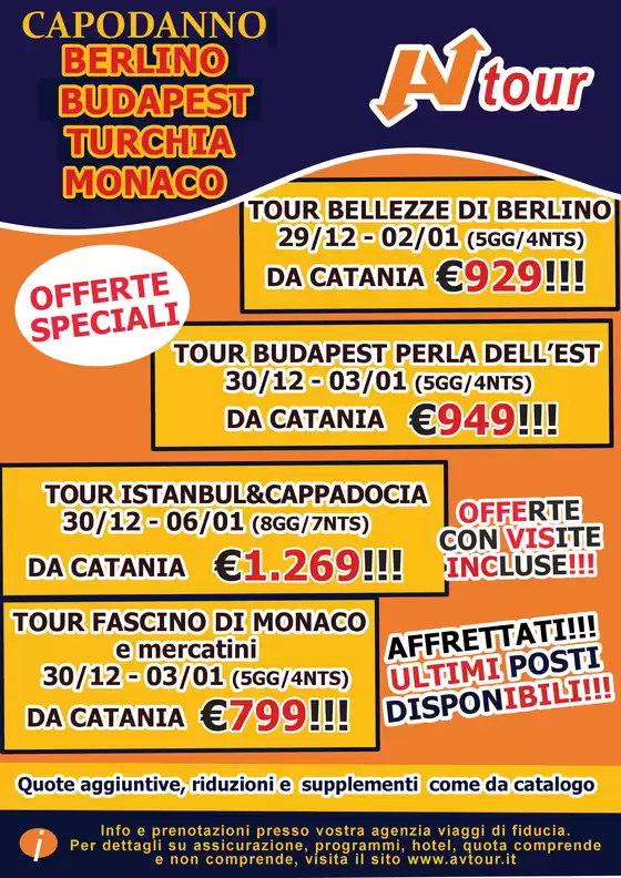 Volantino Av Tour a Ribera | LAST MINUTE BERLINOBUDAPESTTURCHIAMONACO | 2025-12-29T00:00:00.000Z - 2026-01-06T00:00:00.000Z