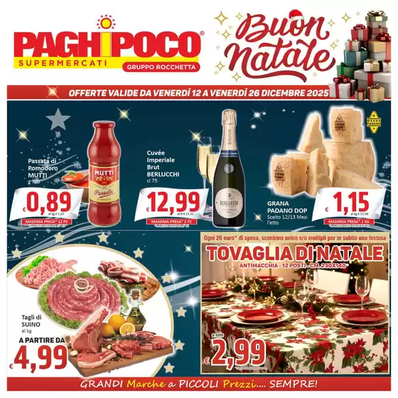 Volantino PaghiPoco a Tolfa | Buon natale | 2025-12-12T00:00:00.000Z - 2025-12-26T00:00:00.000Z