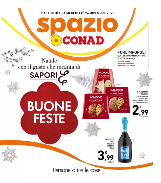 Volantino Spazio Conad a Forlimpopoli | Buone Feste | 2025-12-15T00:00:00.000Z - 2025-12-24T00:00:00.000Z