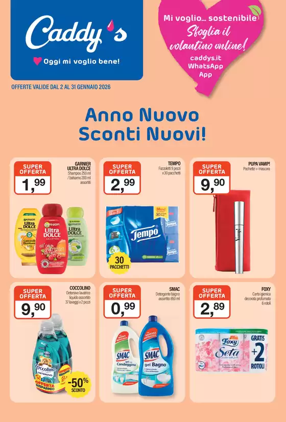Volantino Caddy's | Anno Nuovo Sconti Nuovi. | 2026-01-02T00:00:00.000Z - 2026-01-31T00:00:00.000Z