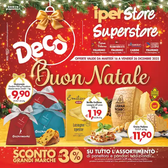 Volantino Decò a Benevento | Buon Natale! | 2025-12-16T00:00:00.000Z - 2025-12-26T00:00:00.000Z