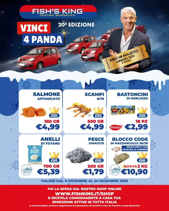 Volantino Fish's King a San Biagio Platani | Vinci 4 panda | 2025-12-08T00:00:00.000Z - 2025-12-24T00:00:00.000Z