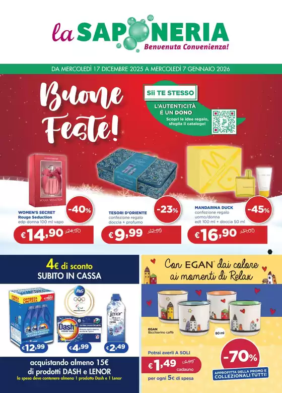 Volantino La Saponeria a Milazzo | Buone Feste! | 2025-12-17T00:00:00.000Z - 2026-01-07T00:00:00.000Z