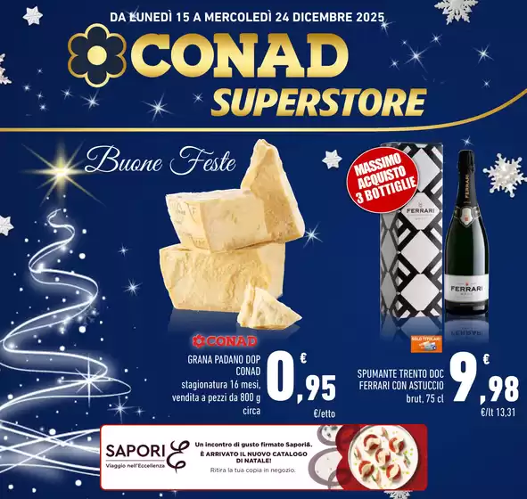 Volantino Conad Superstore a Fornacelle | Buone feste | 2025-12-15T00:00:00.000Z - 2025-12-24T00:00:00.000Z