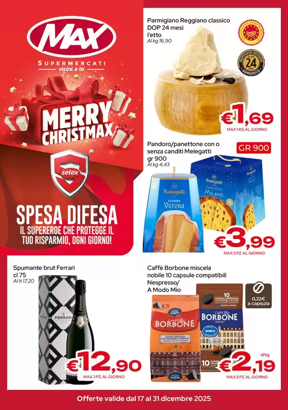 Volantino Max Supermercati a Castello di Cisterna | Merry Christmax | 2025-12-17T00:00:00.000Z - 2025-12-31T00:00:00.000Z