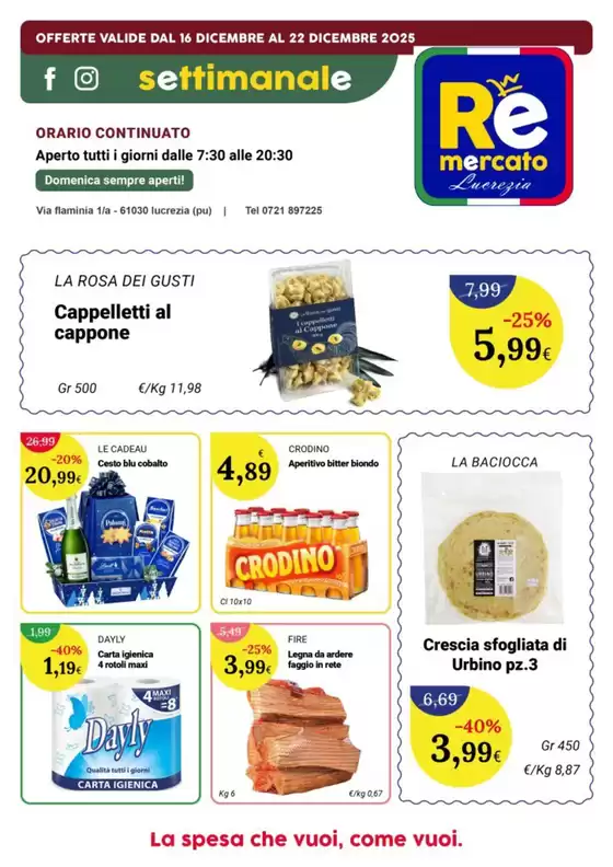Volantino Re Mercato Lucrezia | Offerte valide dal 16 dicembre al 22 dicembre | 2025-12-16T00:00:00.000Z - 2025-12-22T00:00:00.000Z