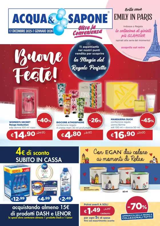 Volantino Acqua & Sapone | Buone feste! | 2025-12-17T00:00:00.000Z - 2026-01-07T00:00:00.000Z