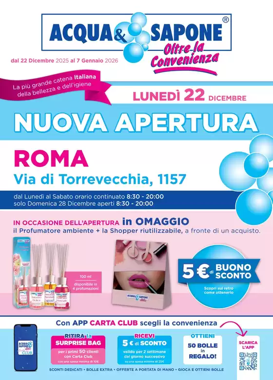 Volantino Acqua & Sapone | Nuova apertura | 2025-12-22T00:00:00.000Z - 2026-01-07T00:00:00.000Z