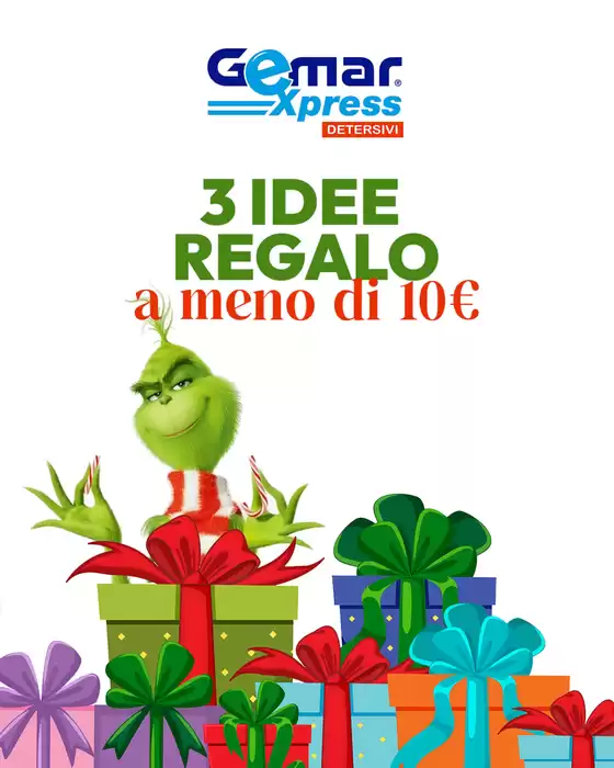 Volantino Gemar Detersivi a Riccione | 3 idee regalo a meno di 10euro | 2025-12-18T00:00:00.000Z - 2025-12-31T00:00:00.000Z