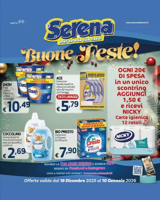 Volantino Serena Detersivi a Fidenza | Buone Feste | 2025-12-18T00:00:00.000Z - 2026-01-10T00:00:00.000Z