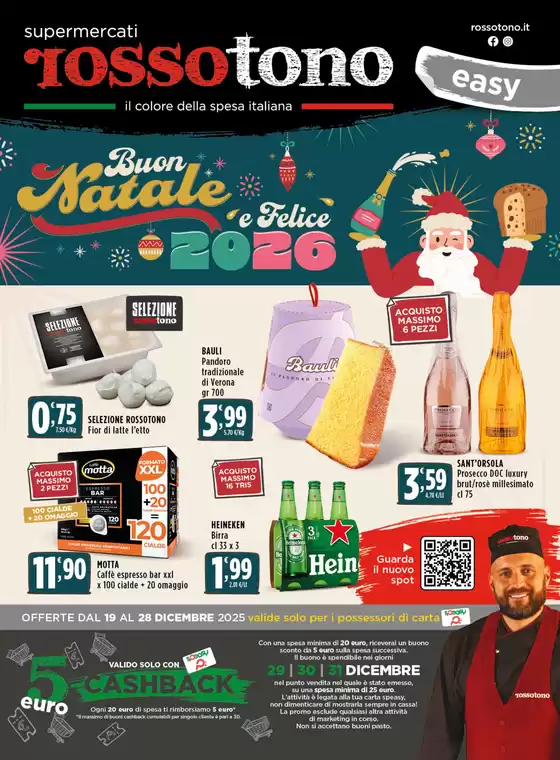 Volantino Supermercati Rossotono Easy a Coccaglio | Buon Natale e Felice 2026 | 2025-12-19T00:00:00.000Z - 2025-12-28T00:00:00.000Z