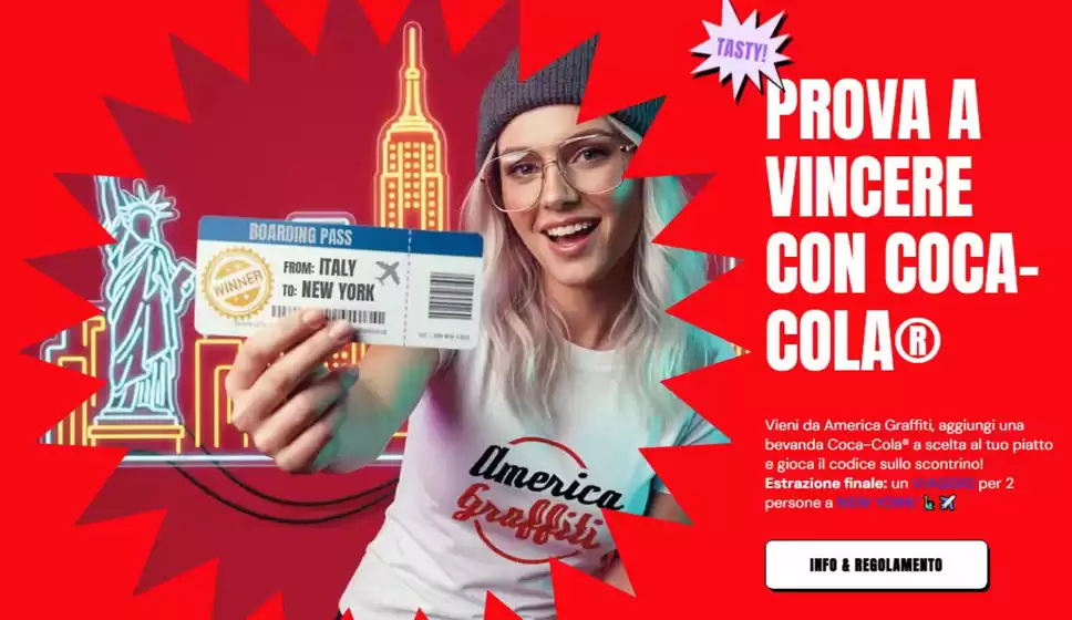 Volantino America Graffiti a Sesto San Giovanni | Prova a vincere con coca-cola | 2025-12-18T00:00:00.000Z - 2025-12-31T00:00:00.000Z