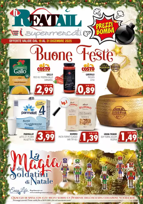 Volantino Reatail Supermercati | Buone Feste | 2025-12-19T00:00:00.000Z - 2025-12-31T00:00:00.000Z