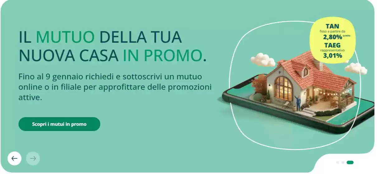 Volantino BPER Banca | Il mutuo della tua nuova casa in promo | 2025-12-22T00:00:00.000Z - 2026-01-09T00:00:00.000Z
