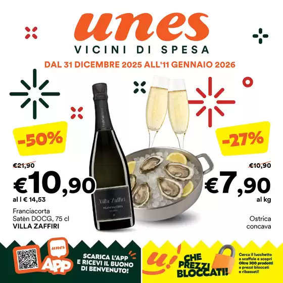 Volantino Unes | Vicini di spesa | 2025-12-31T00:00:00.000Z - 2026-01-11T00:00:00.000Z