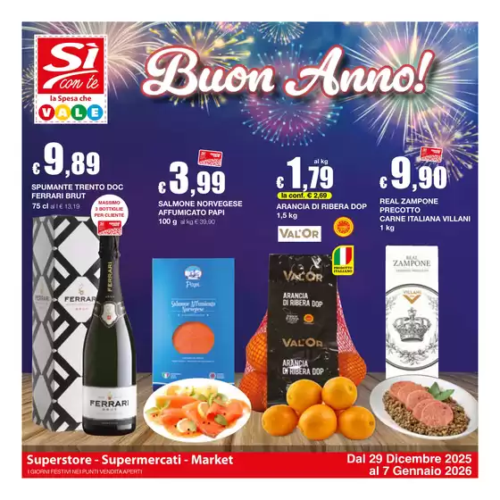 Volantino Si con te supermercati a Nocera Umbra | Buon Anno! | 2025-12-29T00:00:00.000Z - 2026-01-07T00:00:00.000Z