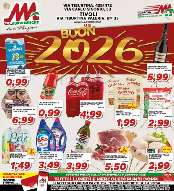 Volantino MA Supermercati a Novara | Buon 2026 | 2025-12-27T00:00:00.000Z - 2026-01-06T00:00:00.000Z