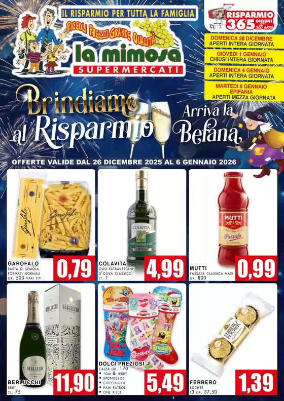 Volantino La Mimosa Supermercati | Briandiamo al risparmio | 2025-12-26T00:00:00.000Z - 2026-01-06T00:00:00.000Z