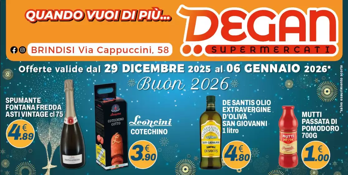 Volantino Degan Supermercati | Buon 2026 | 2025-12-30T00:00:00.000Z - 2026-01-06T00:00:00.000Z