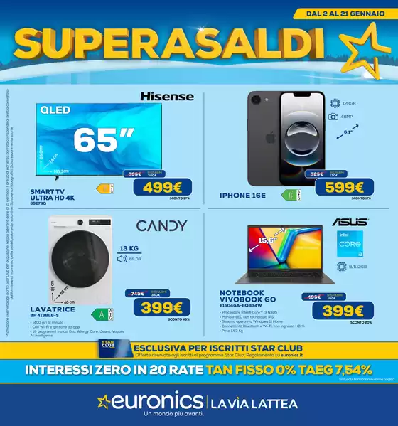 Volantino Euronics a Monterotondo | SuperSaldi! | 2026-01-02T00:00:00.000Z - 2026-01-21T00:00:00.000Z